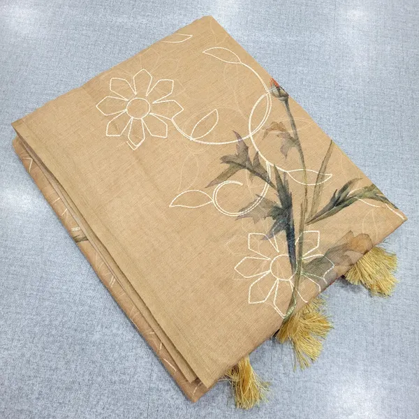 Tissue Cotton Saree with Phulkari Embroidery Work | SR271